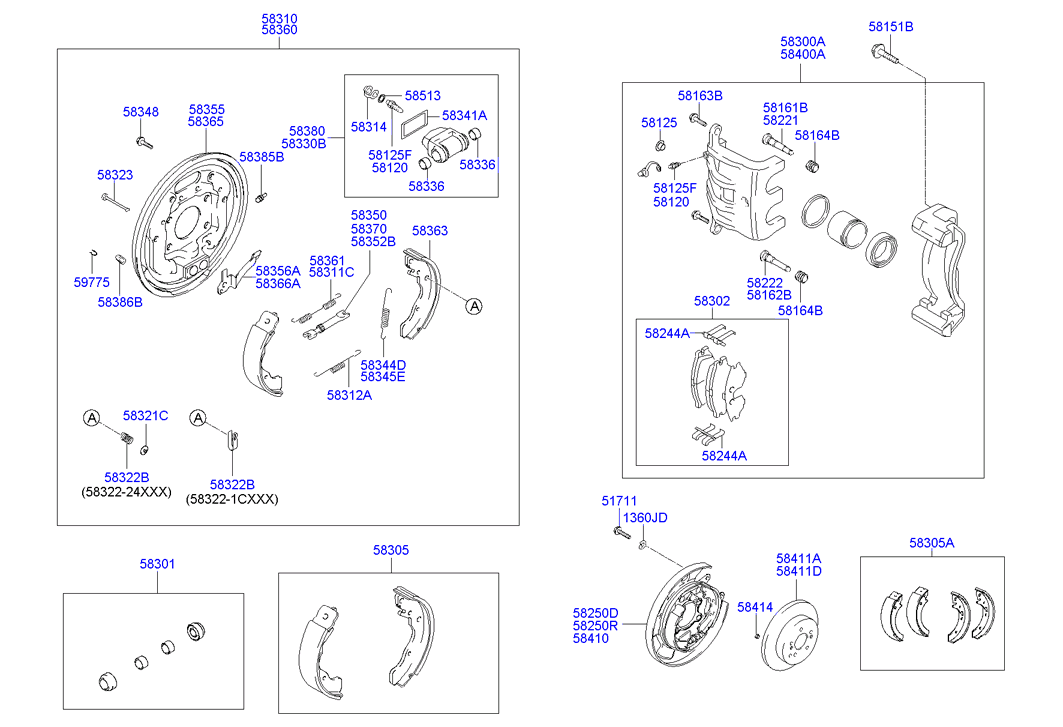 KIA 58350 1CA00 - Brake Shoe Set www.autospares.lv