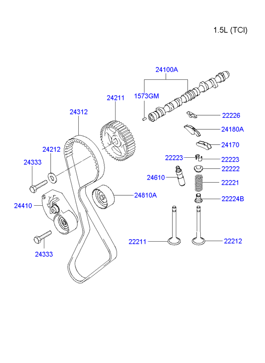 DAEWOO 2441027000 - Siksnas spriegotājs, Zobsiksna www.autospares.lv