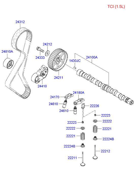 Hyundai 24810-23500 - Направляющий ролик, зубчатый ремень ГРМ www.autospares.lv