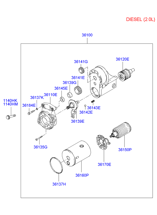 KIA 36100-27000 - Starteris www.autospares.lv