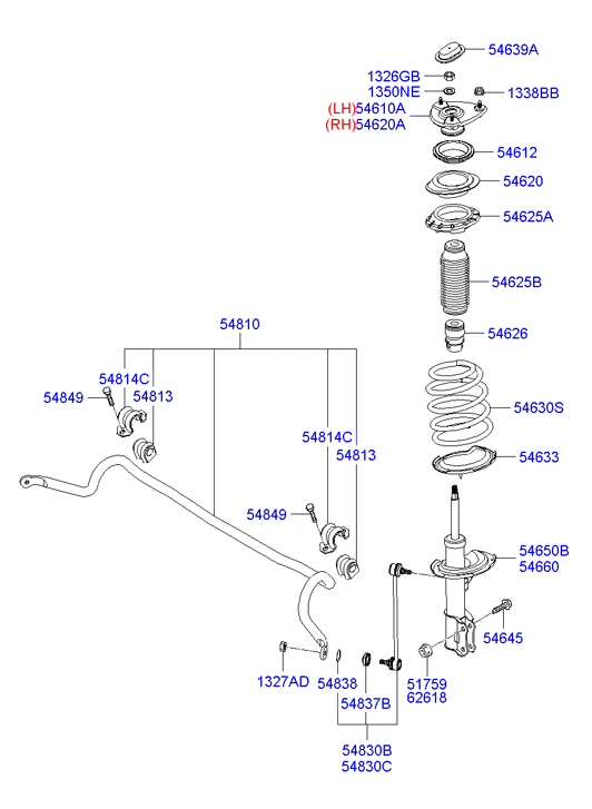 Hyundai 546251E100 - Dust Cover Kit, shock absorber www.autospares.lv