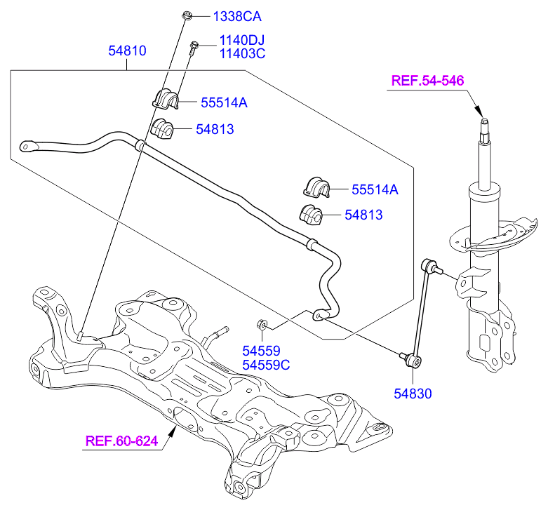 KIA 54830-0U000 - Rod / Strut, stabiliser www.autospares.lv