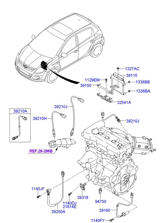 Hyundai 392102B040 - Лямбда-зонд, датчик кислорода www.autospares.lv