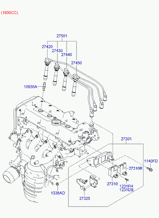 KIA 27501-26D00 - Augstsprieguma vadu komplekts www.autospares.lv