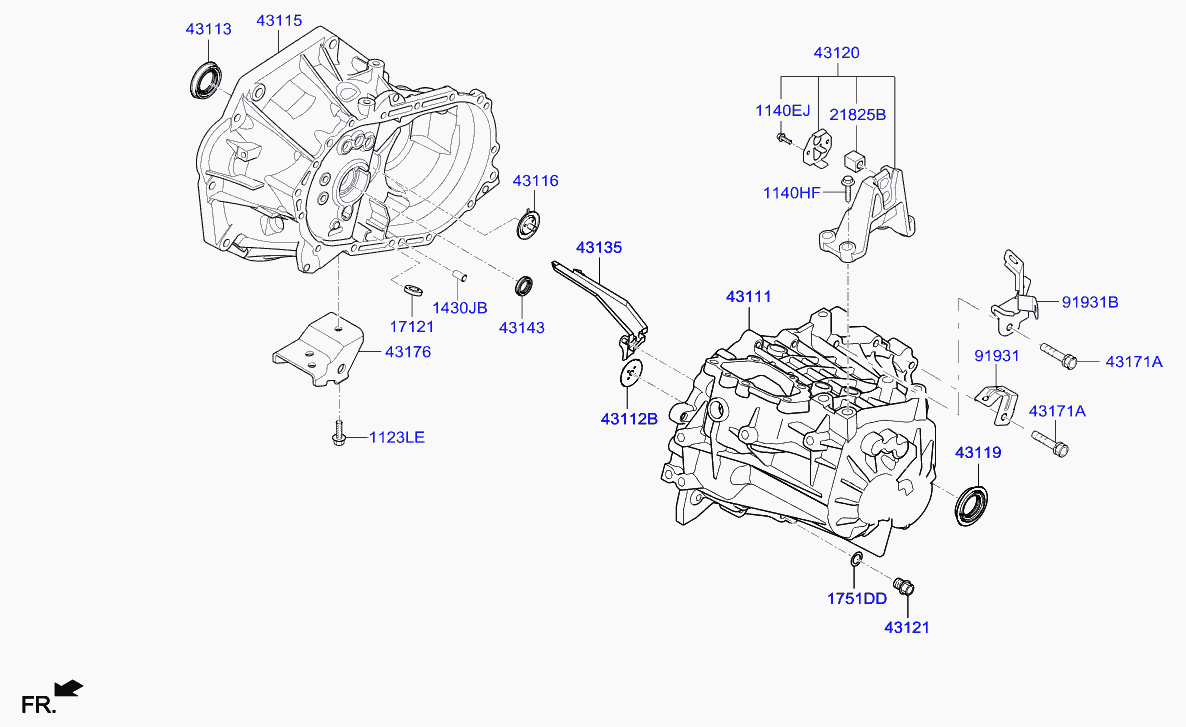 Hyundai 43134-02501 - Sajūga komplekts www.autospares.lv