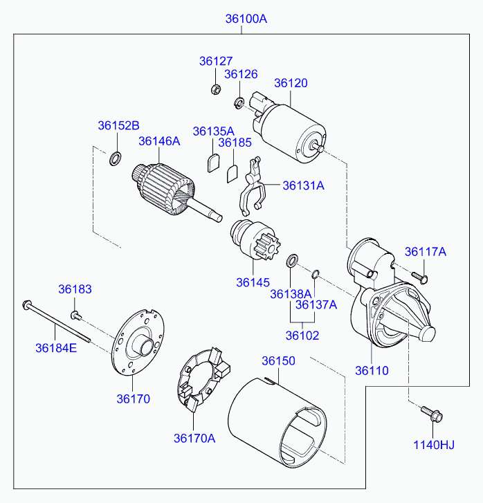 KIA 3610003101 - Starteris autospares.lv