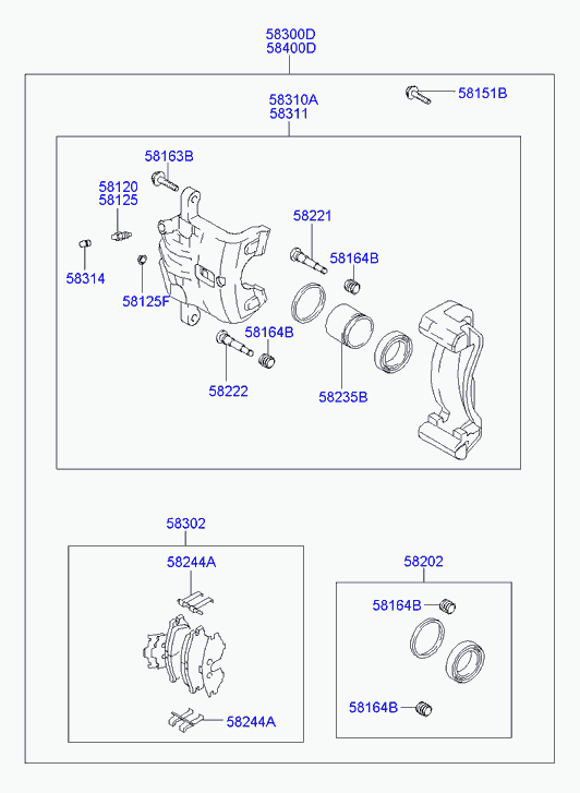 Hyundai 58302-2EA00 - Brake Pad Set, disc brake www.autospares.lv