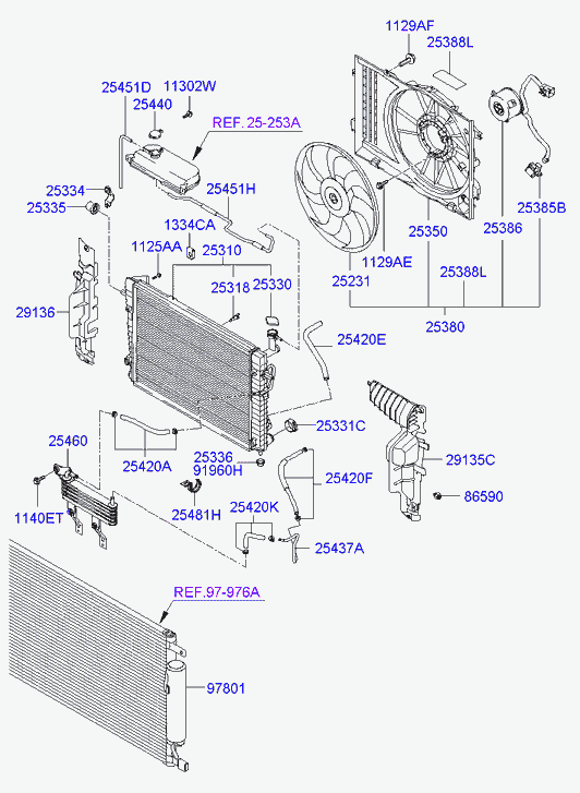 Hyundai 253342E000 - Radiatora stiprinājums www.autospares.lv