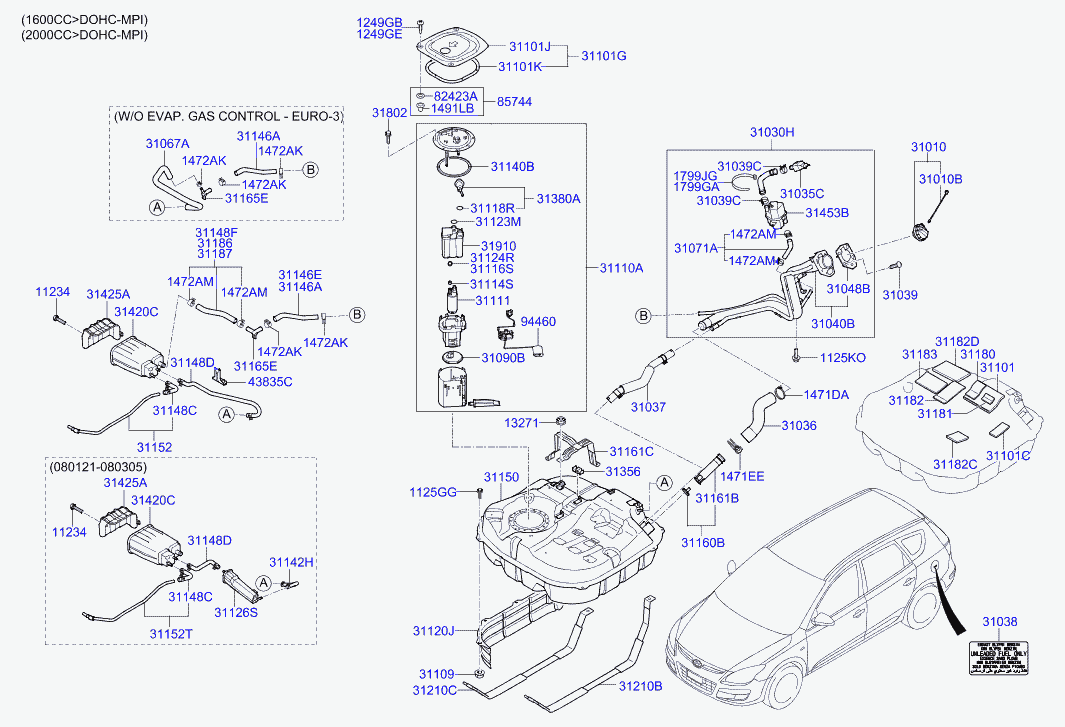 KIA 311521H000 - Топливный фильтр www.autospares.lv