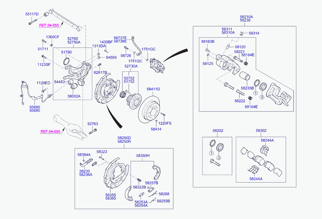 Hyundai 583022LA00 - Тормозные колодки, дисковые, комплект www.autospares.lv