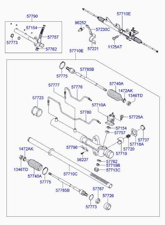 Hyundai 57785-26200 - Осевой шарнир, рулевая тяга www.autospares.lv