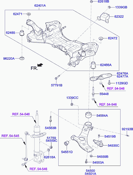 Hyundai 54500 2W600 - Neatkarīgās balstiekārtas svira, Riteņa piekare autospares.lv