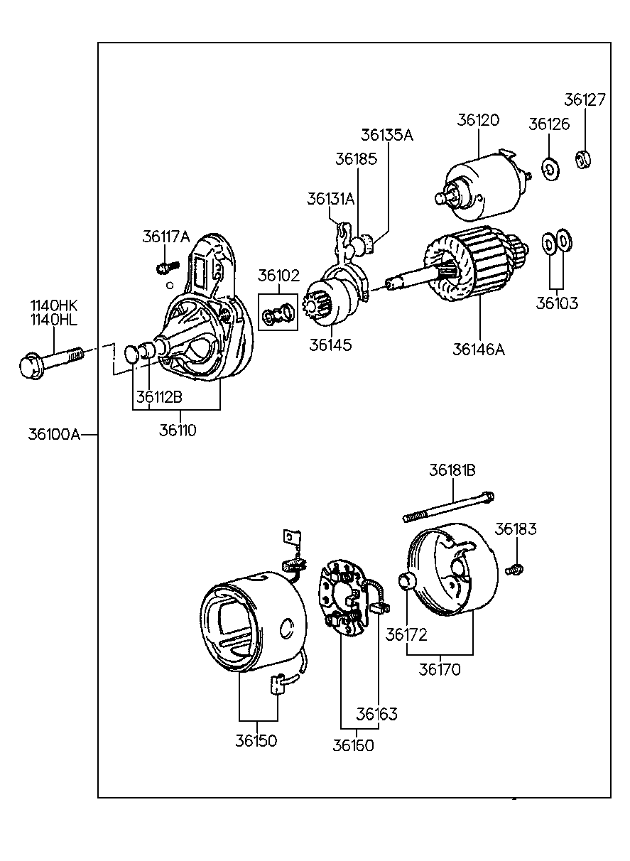 KIA 36170-21740 - Кронштейн, угольная щетка www.autospares.lv