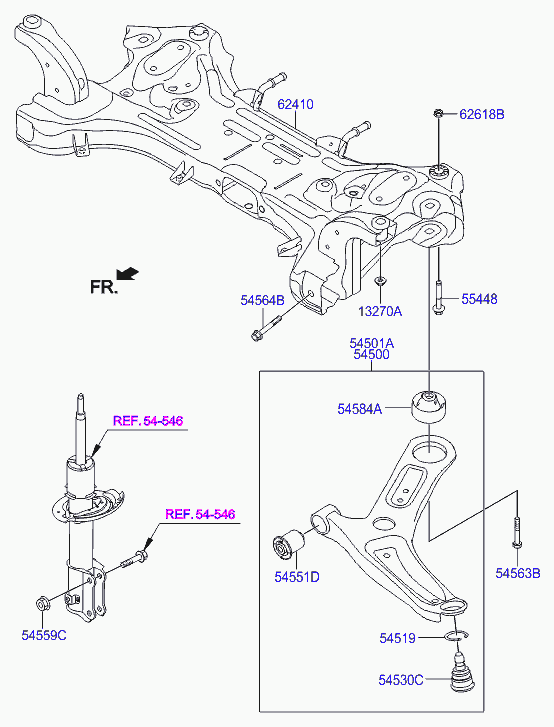 KIA 54551 C1000 - Bush of Control / Trailing Arm www.autospares.lv