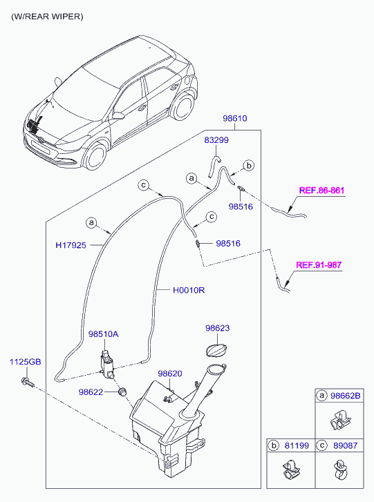 Hyundai 98620C8010 - Ūdens rezervuārs, Stiklu tīrīšanas sistēma www.autospares.lv