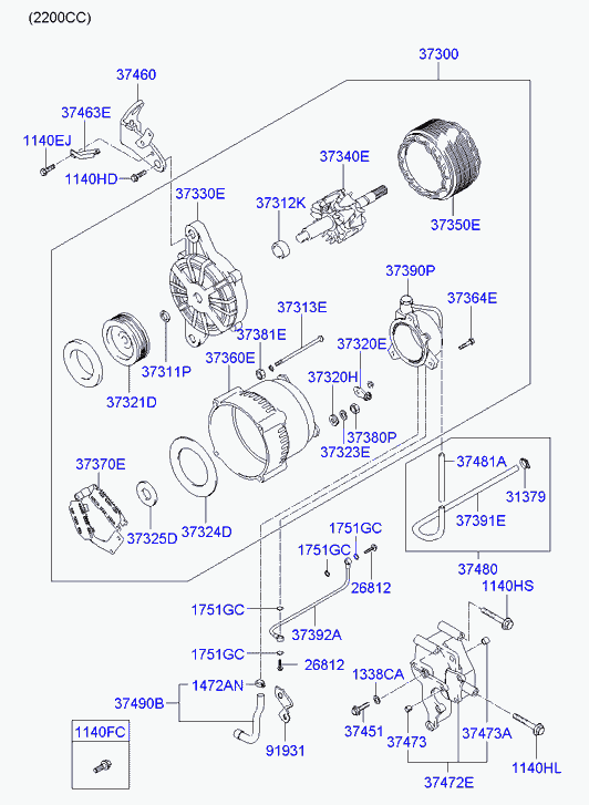 Hyundai 3736027010 - Выпрямитель, диодный мост, генератор www.autospares.lv