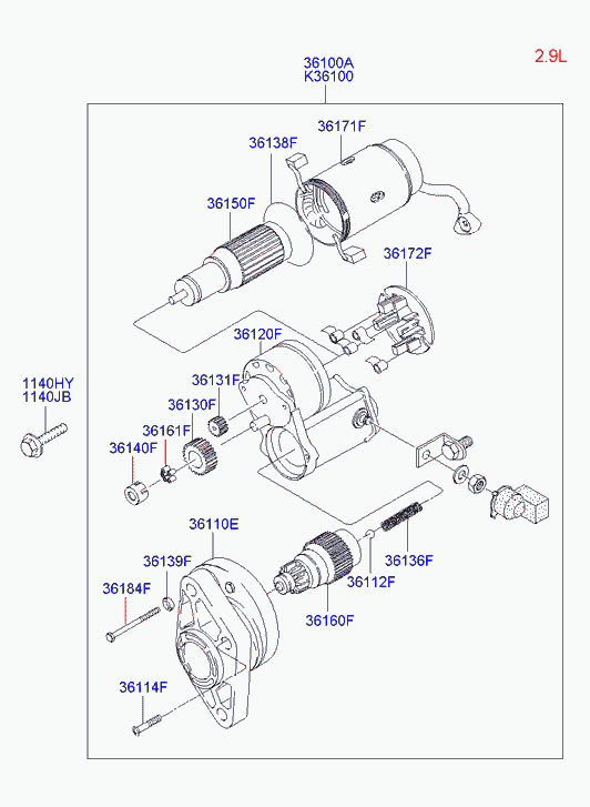 Hyundai 361004X210 - Starteris www.autospares.lv