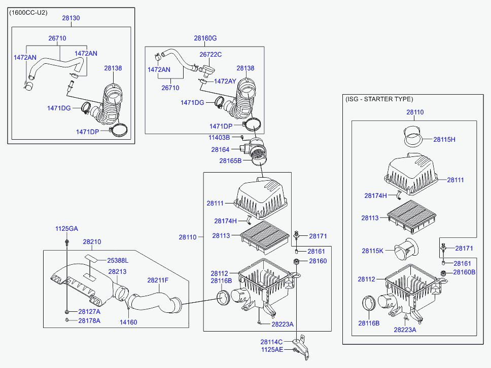 KIA 28113 2H000 - Gaisa filtrs autospares.lv