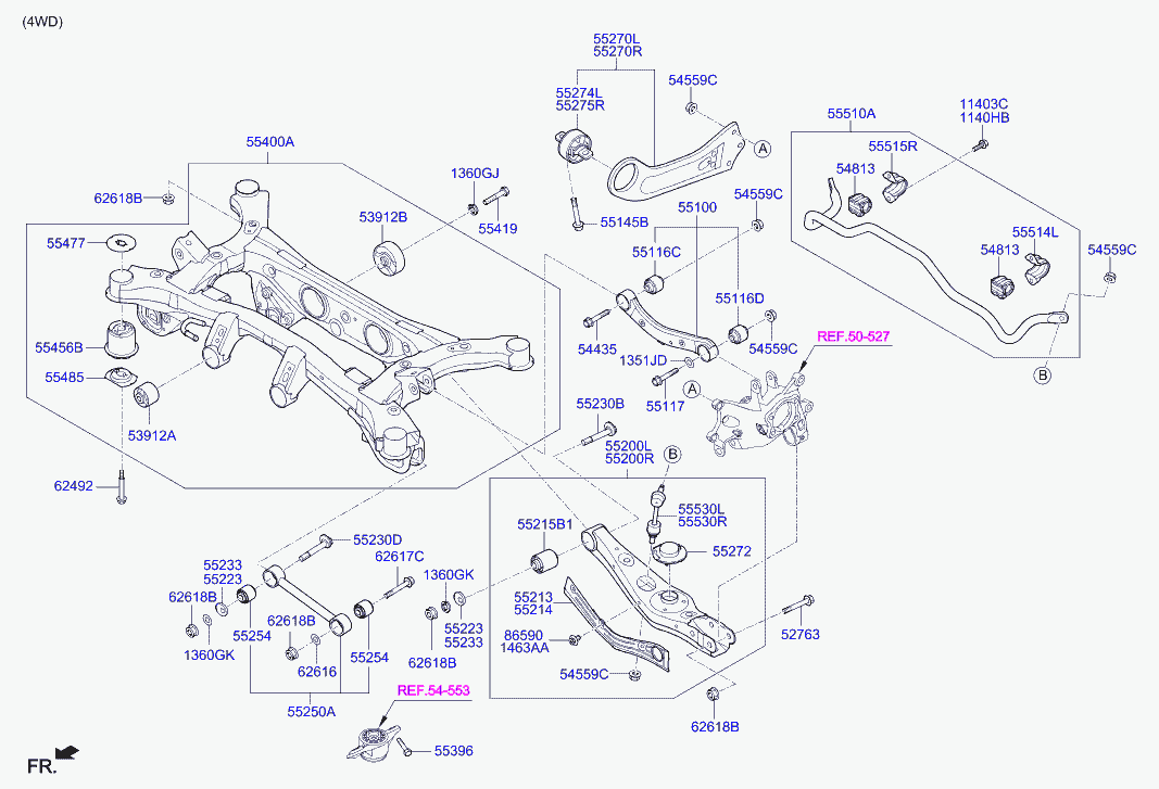 KIA 55270H3000 - Arm assy - rear trailing arm, lh www.autospares.lv