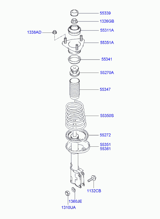 KIA 5536025151 - Shock Absorber www.autospares.lv