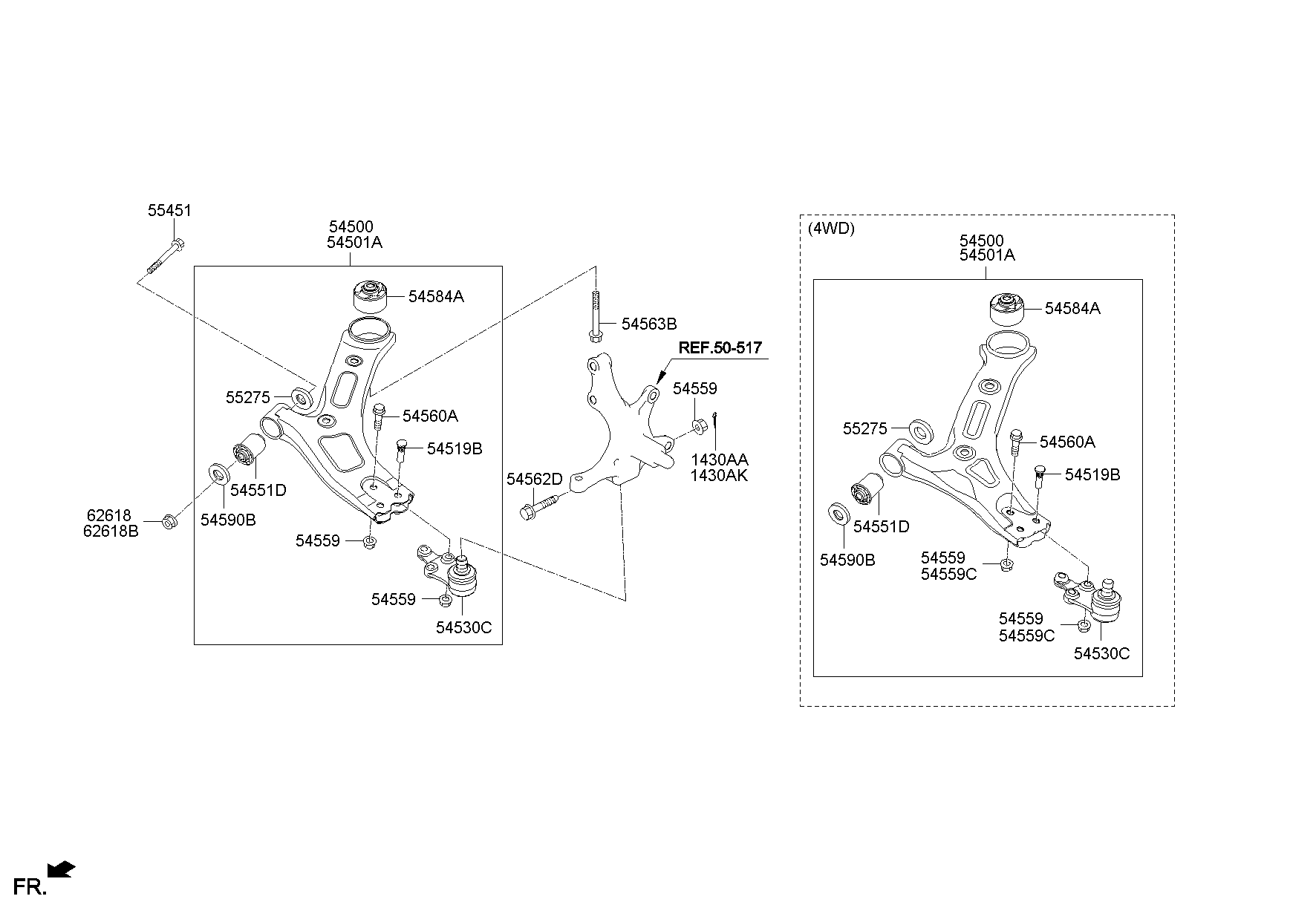 KIA 54501-4H000 - Neatkarīgās balstiekārtas svira, Riteņa piekare autospares.lv