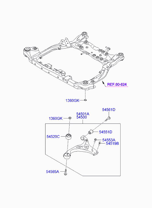 KIA 54551-2H000 - Piekare, Šķērssvira autospares.lv