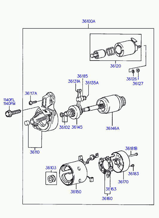 Hyundai 36100-02511 - Starteris autospares.lv