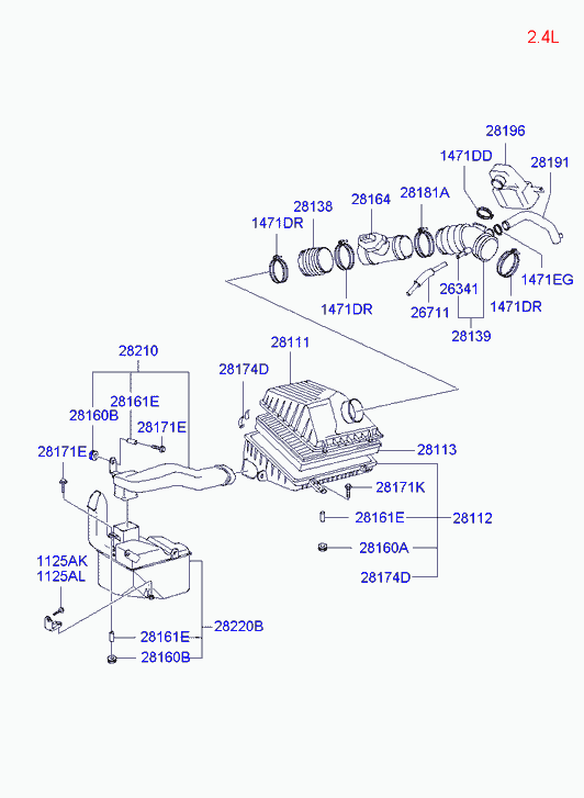 Hyundai 28164-38080 - Gaisa masas mērītājs autospares.lv