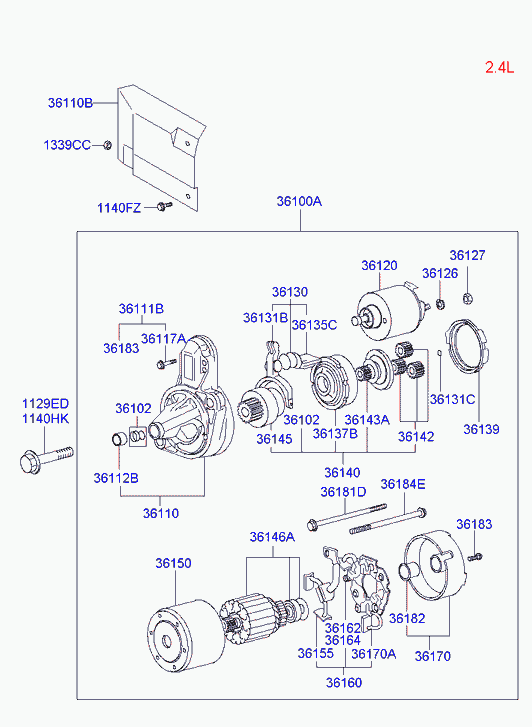 KIA 36100--3805 0 - Starteris www.autospares.lv