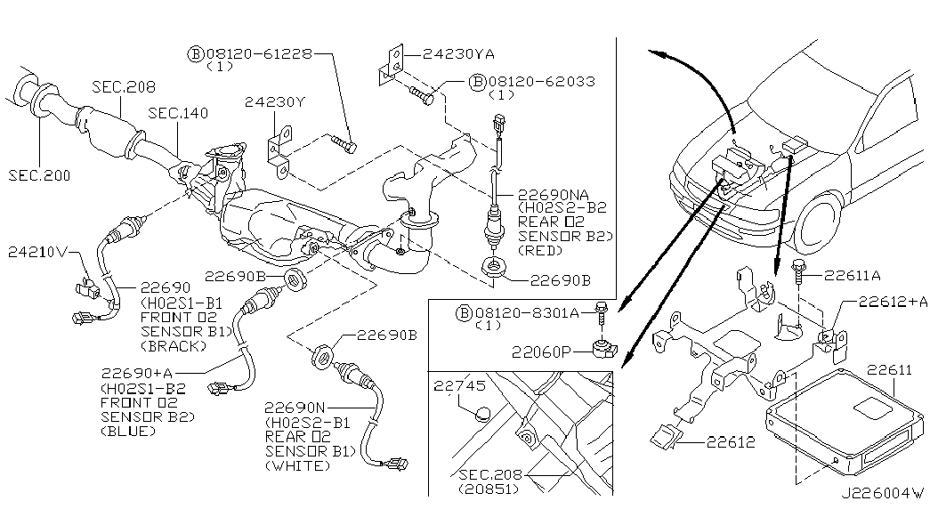 NISSAN 226A04L711 - Lambda zonde autospares.lv