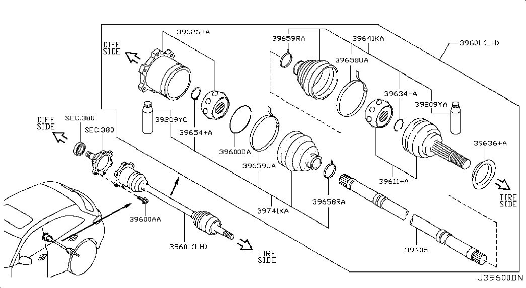 NISSAN 39741-7S028 - Putekļusargs, Piedziņas vārpsta autospares.lv