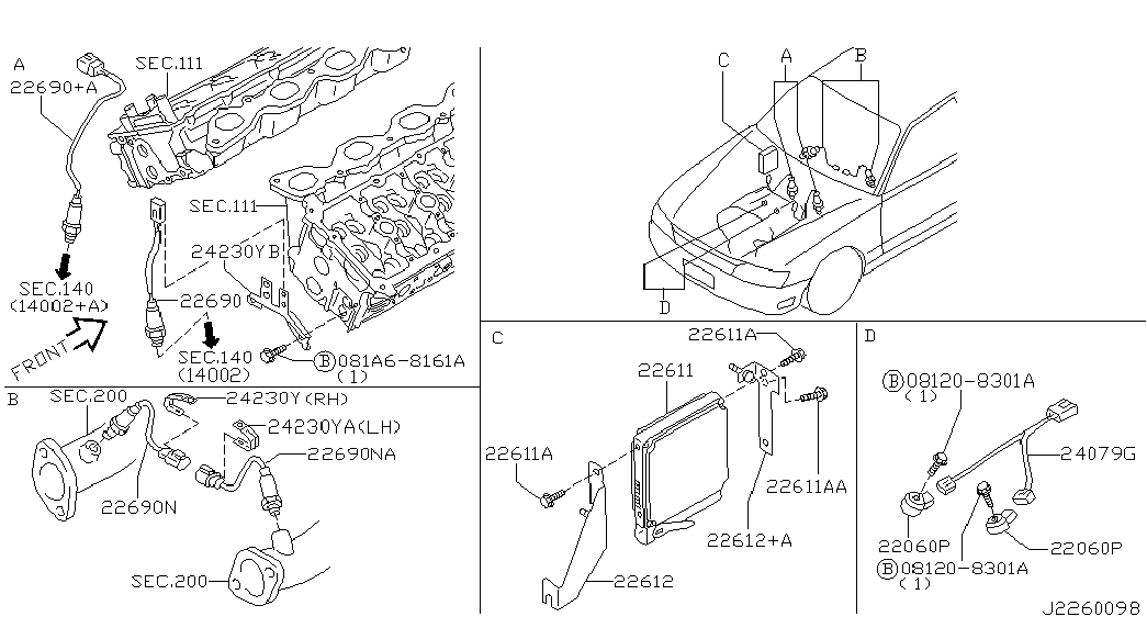 NISSAN 226A1-AR210 - Lambda zonde autospares.lv