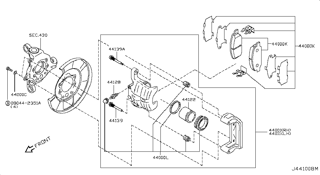 NISSAN 44060 AM485 - Brake Pad Set, disc brake www.autospares.lv