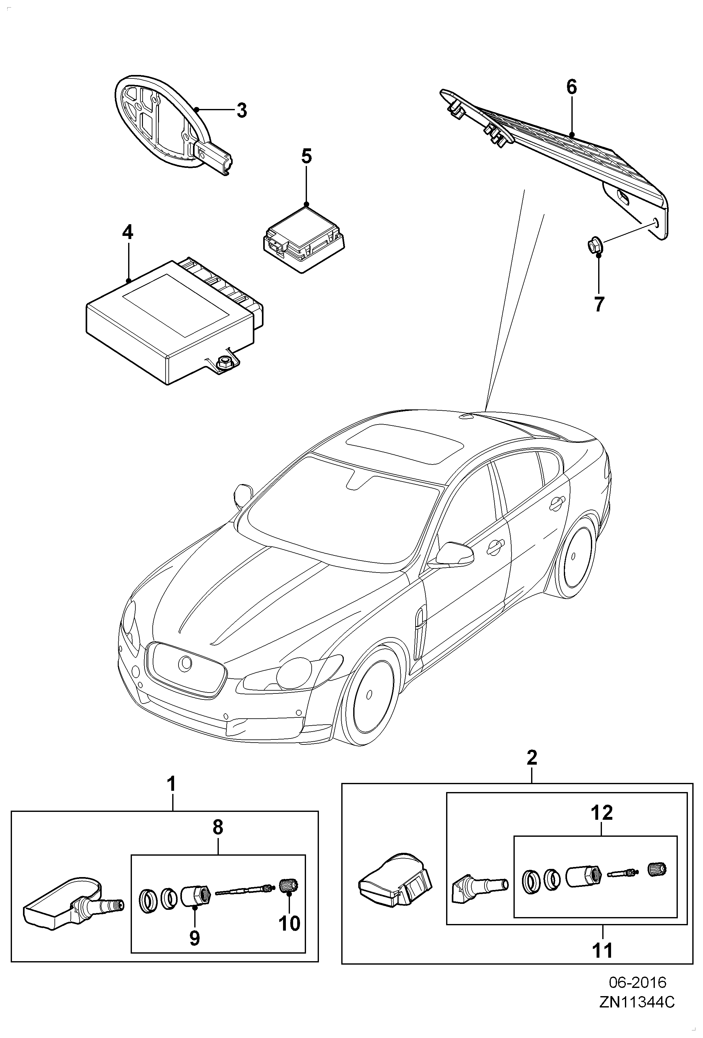 Jaguar C2C41656 - Riteņu grieš. ātruma devējs, Riepu spiediena kontroles sist. autospares.lv