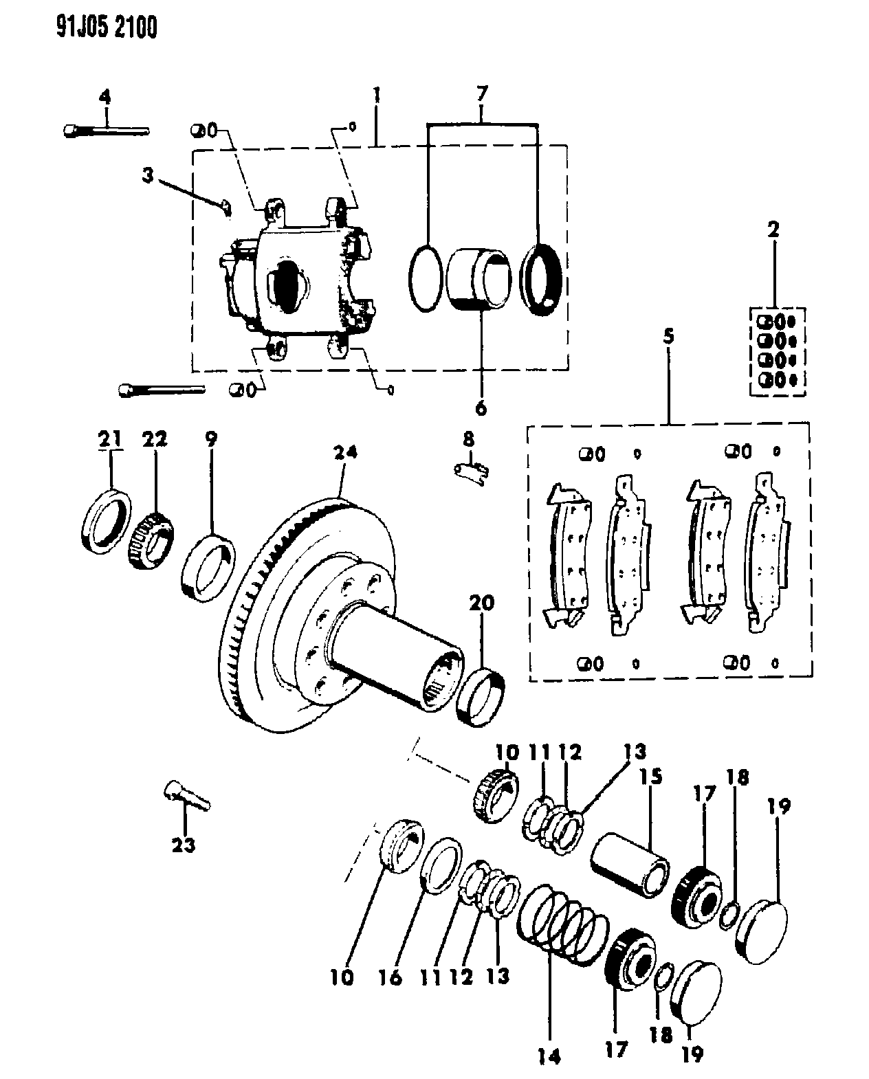 Jeep 83504 371 - Bremžu uzliku kompl., Disku bremzes www.autospares.lv