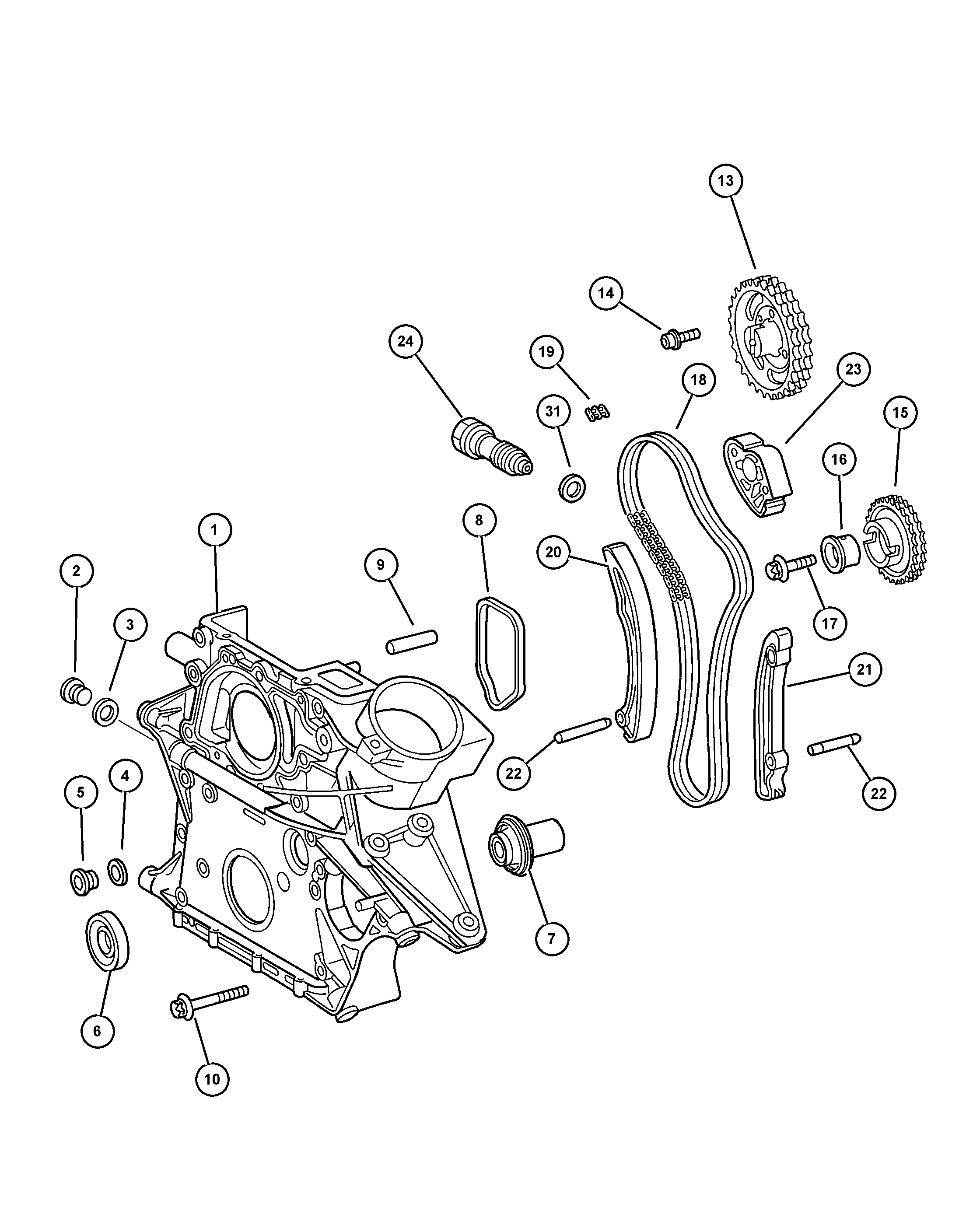 Chrysler 5080 102AA - Tensioner, timing chain www.autospares.lv