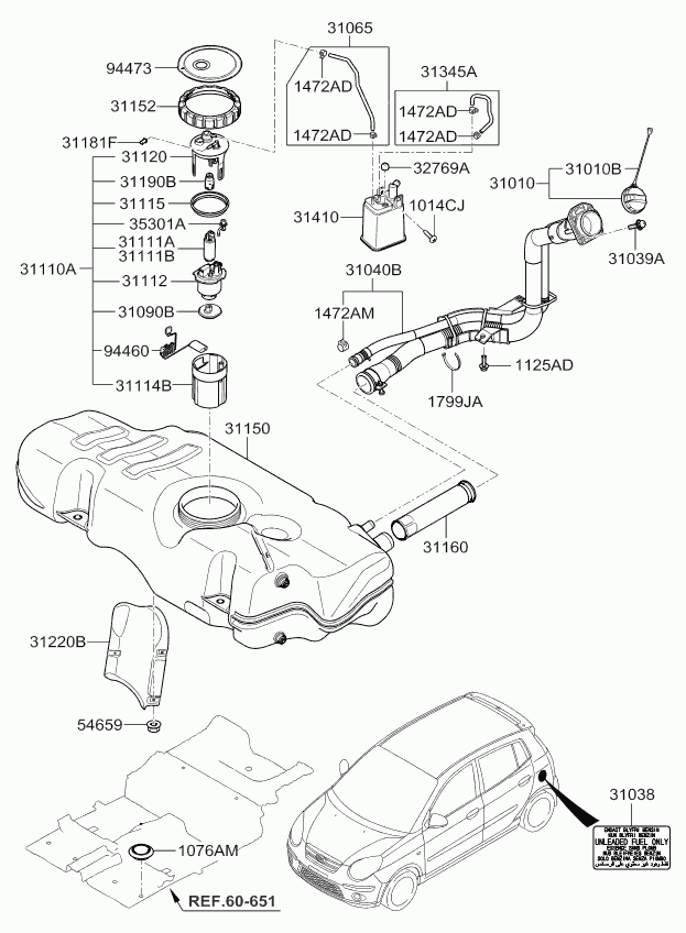 Hyundai 31110-07150 - Degvielas sūknis autospares.lv