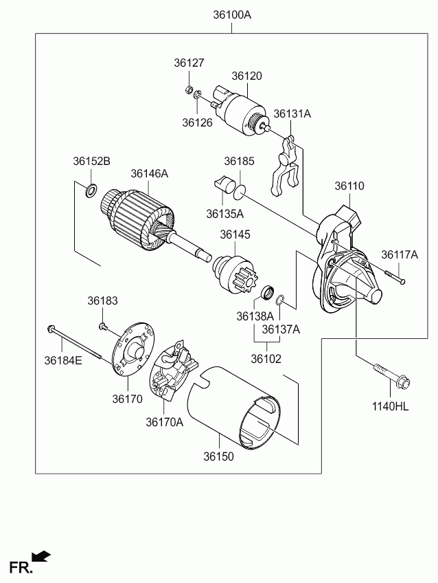 KIA 361002B110 - Starteris www.autospares.lv