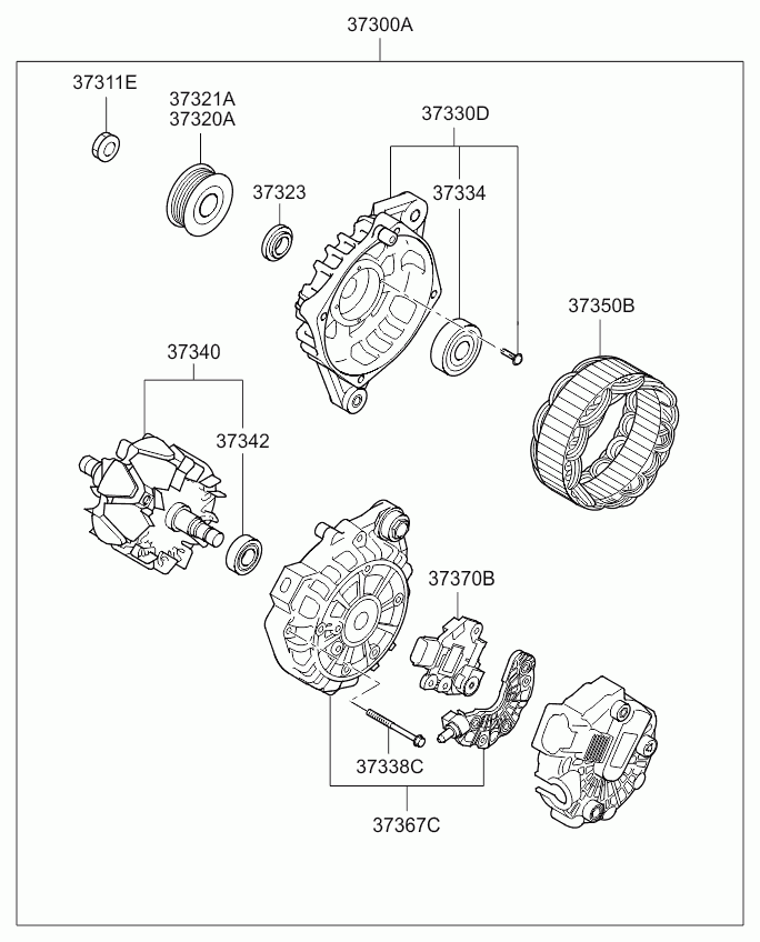 Hyundai 37300-03605 - Alternator www.autospares.lv