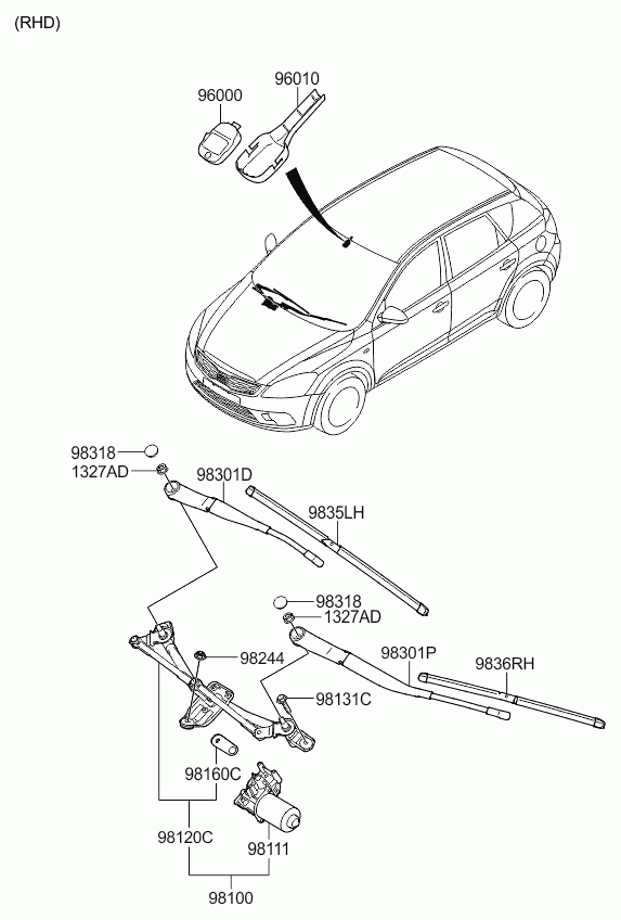 Hyundai 98350-1H300 - Wiper Blade www.autospares.lv