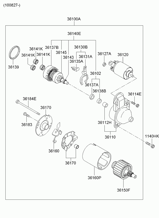 Hyundai 36100-26850 - Starteris www.autospares.lv