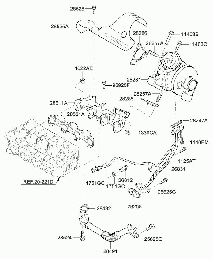 KIA 282012A850 - Kompresors, Turbopūte autospares.lv