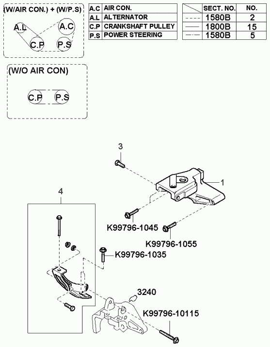 MAZDA 0K9AC15907 - V-Ribbed Belt www.autospares.lv