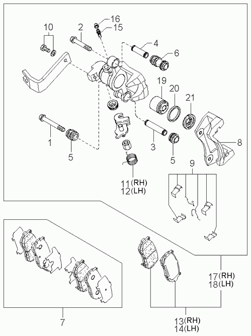 Hyundai 0K2FC-26-28Z - Тормозные колодки, дисковые, комплект www.autospares.lv