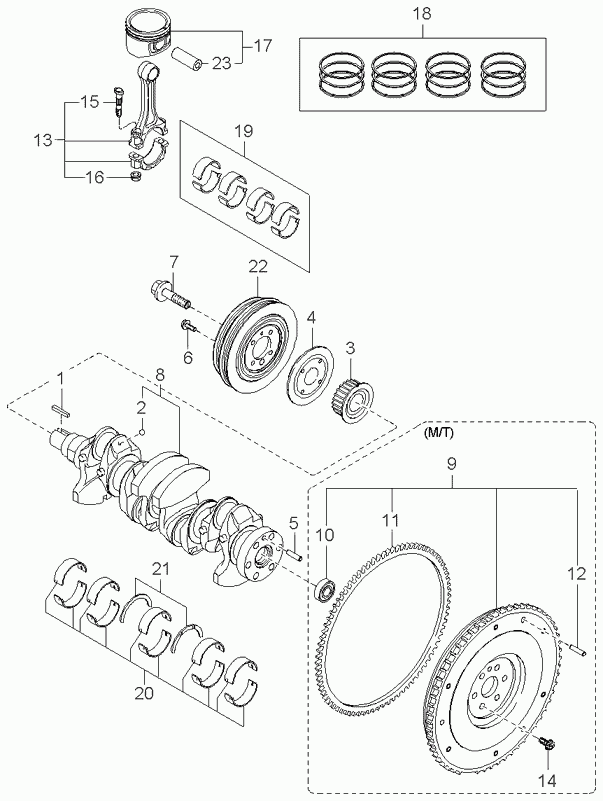 KIA MF80111303 - Bearing - pilot www.autospares.lv