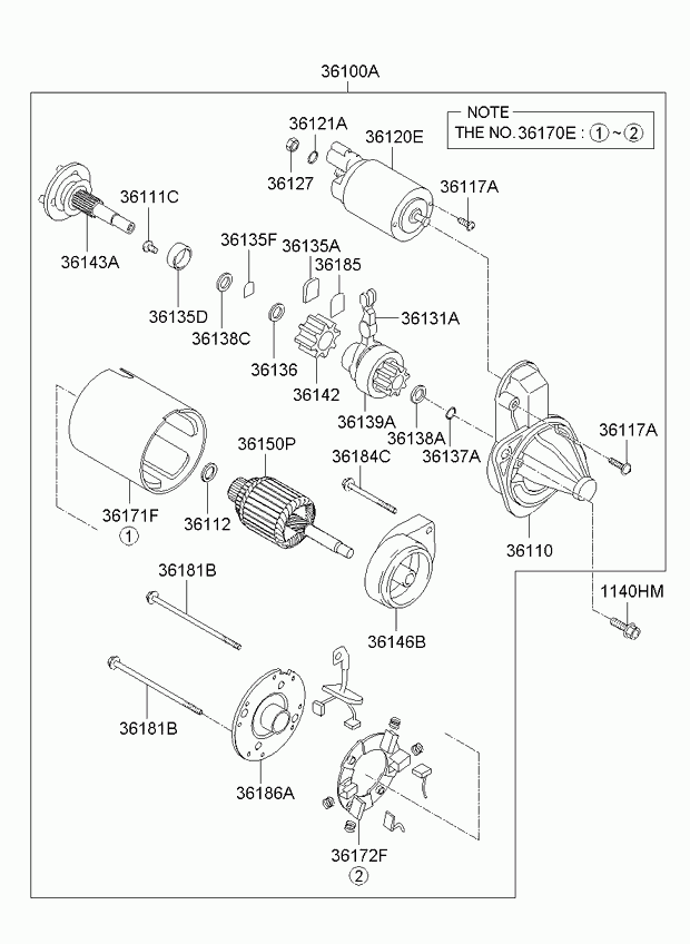 KIA 36100-27700 - Starteris www.autospares.lv