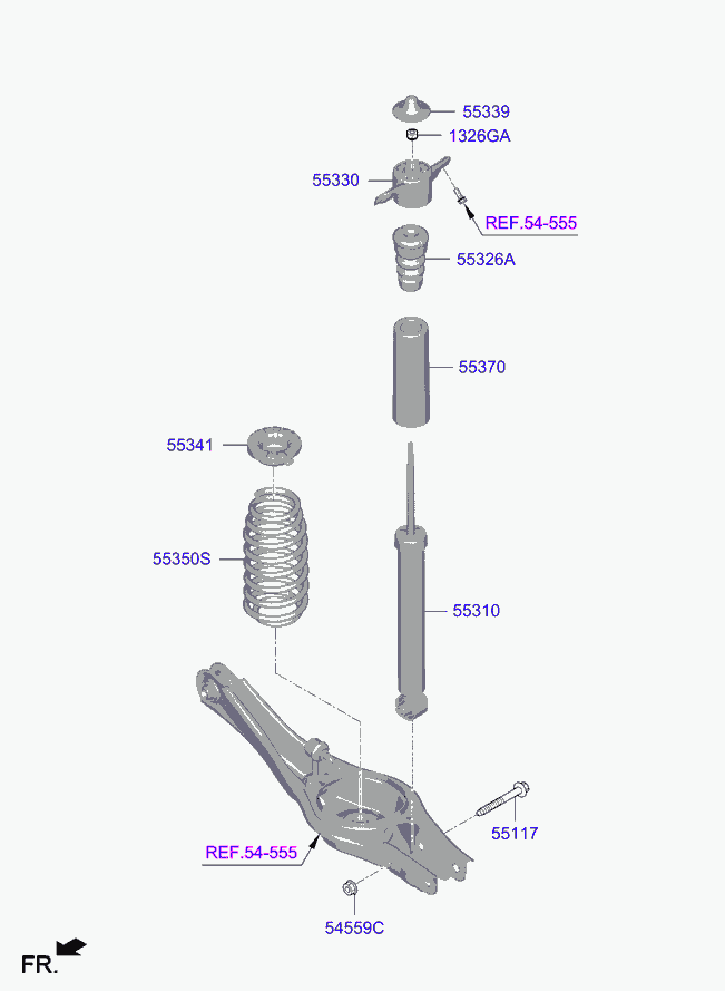 Hyundai 55330G4AA0 - Amortizatora statnes balsts www.autospares.lv