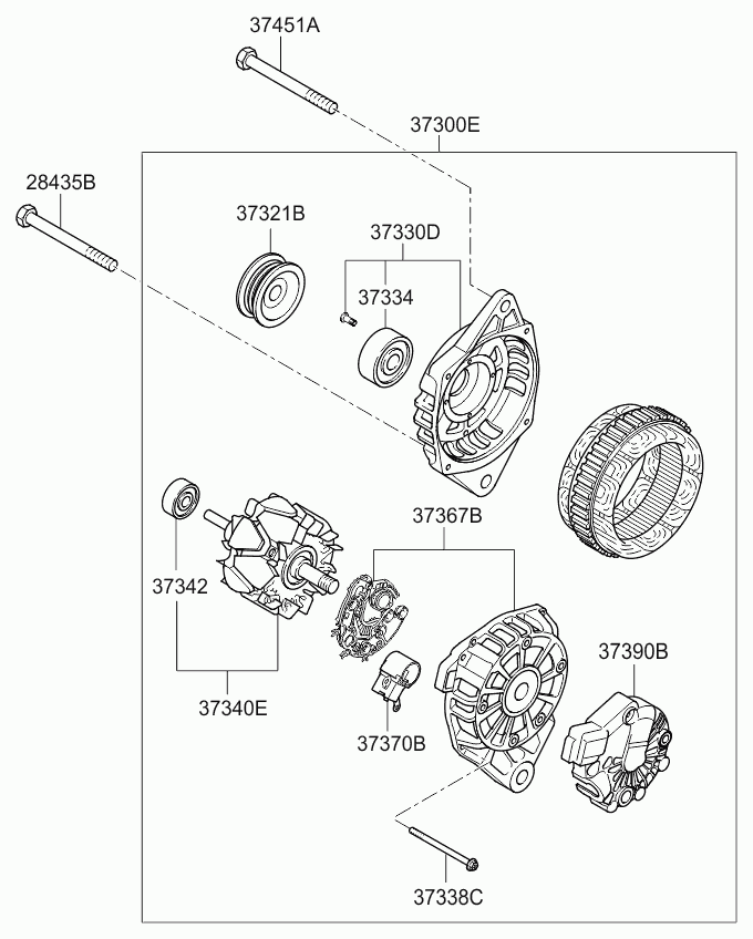 KIA 37300-2A500 - Alternator www.autospares.lv