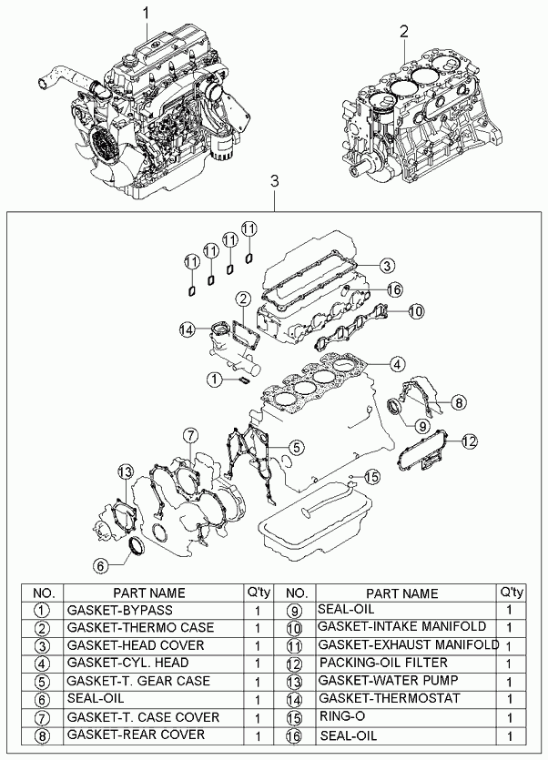 KIA 0K65A 10 270A - Blīvju komplekts, Dzinējs www.autospares.lv