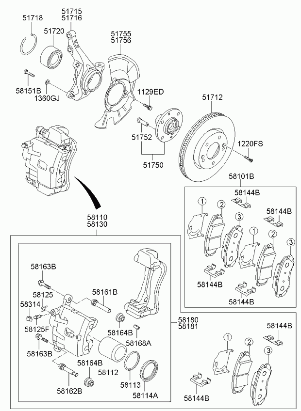 KIA 58101-2KA10 - Brake Pad Set, disc brake www.autospares.lv